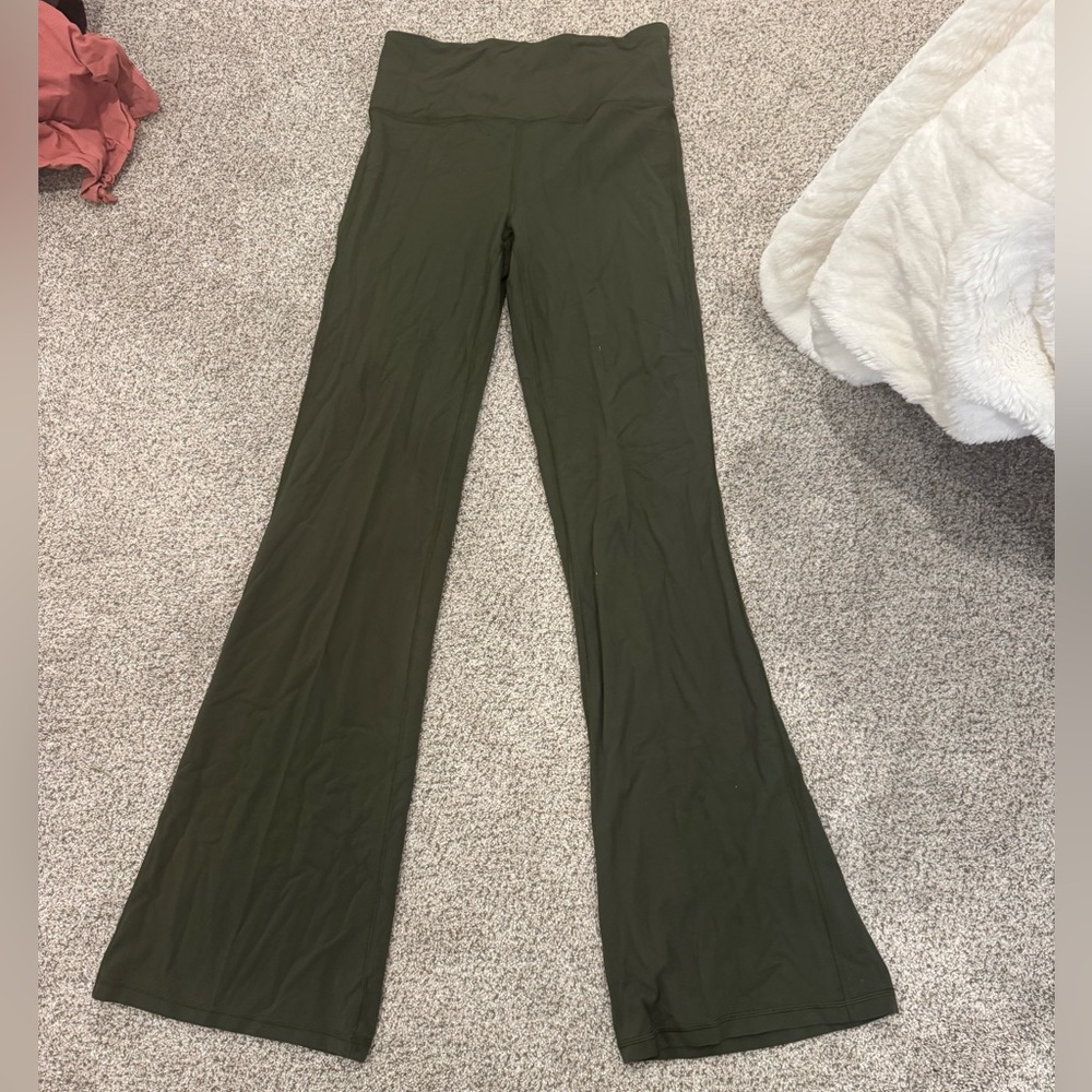 Athleta Dark Green Flare Pants in Tall